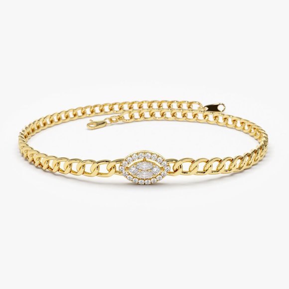 Avery 18K Gold Bracelet - Gold – 18K gold plated sterling  Avery\'s Graceful Diamond Bracelet
